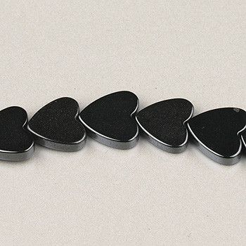 8mm Flat Heart Hematite (Approx. 15" str)