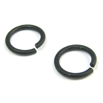 MBP006 - 8mm .18 Gauge Open Jump Ring, Matte Black Plated (pkg of 100)