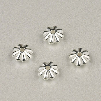 6mm Daisy Bright Silver Plated (pkg of 200)