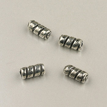 8mm Spiral Tube Bead Silver Plated (pkg of 50)