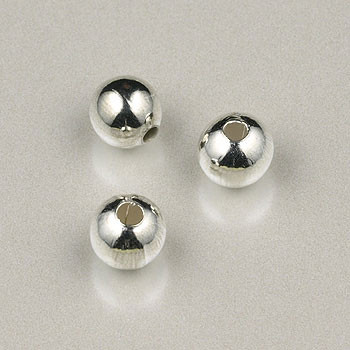 6mm Round Silver Plated (pkg of 200)