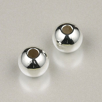 10mm Round Silver Plated (pkg of 50)