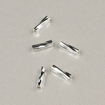 6x1.5mm Twist Tube (Liquid Silver) Silver Plated