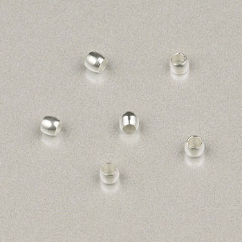 2mm Round Crimps Silver Plated Beadalon #1 (ID: 1.3mm)