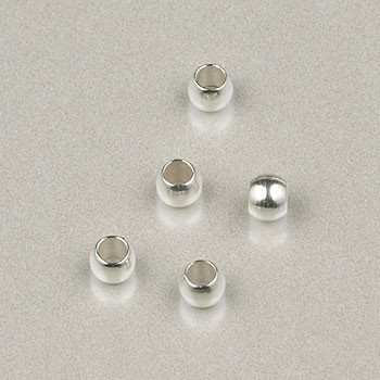 2.5mm Round Crimps Silver Plated Beadalon #2 (ID: 1.5mm)