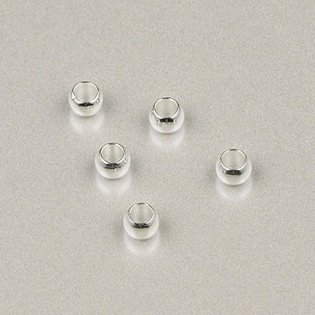 3mm Round Crimps Silver Plated Beadalon #3 (ID: 1.8mm)
