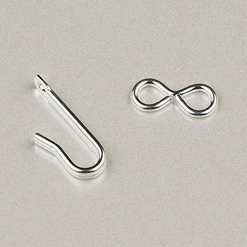 15x5mm Hook & Eye Clasp Silver Plated (pkg of 50)