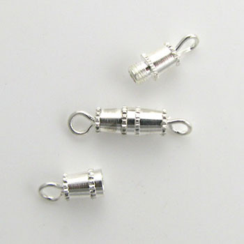17x4mm Small Barrel Clasp Silver Plated