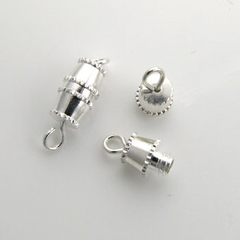17x5mm Barrel Clasp Silver Plated