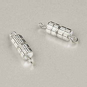 17x5mm Fancy Barrel Clasp Silver Plate