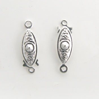 20x6mm Pearl Clasp Silver Plated (pkg of 25)