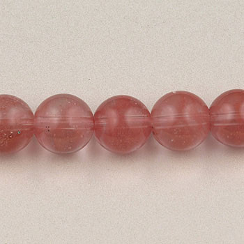 Strawberry Quartz Round Gemstone (Approx. 15" str)