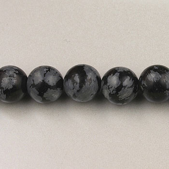 Snowflake Obsidian Round Gemstone (Approx. 15" str)