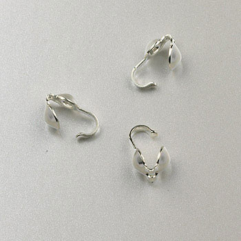 Clam Shell Bead Tip Sterling Silver (pkg of 20)