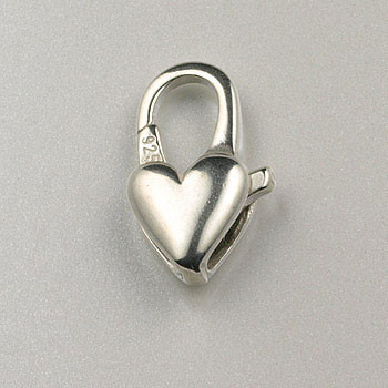14mm Heart Lobster Clasp Sterling Silver (each)