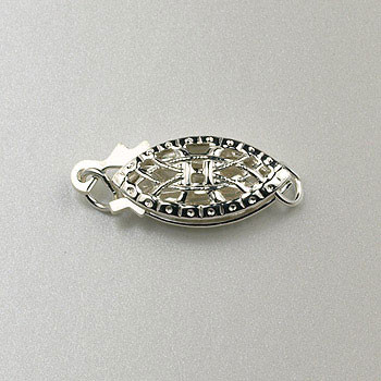 12x6mm Oval Pearl Clasp Sterling Silver (each)