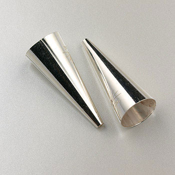 1-inch Wide Cone (10mm Base) Sterling Silver (pair)