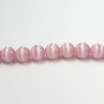 FOR018 - Light Pink Fiber Optic, Rounds (approx. 14in. strand) - 4MM