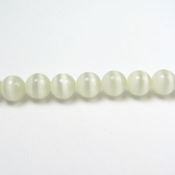FOR003 - Off White Fiber Optic, Rounds (approx. 14in. strand) - 8MM