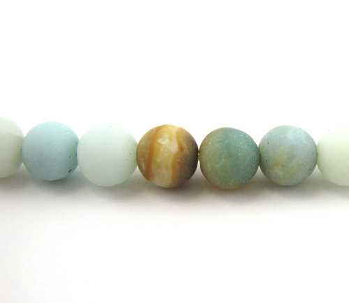 Matte Black and Gold Amazonite Round Gemstone (Approx. 15" str)