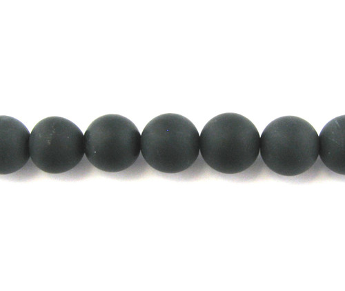 Matte Black Onyx Round Gemstone (Approx. 15" str)