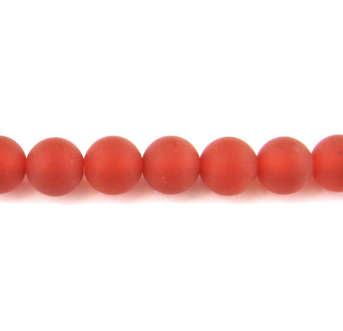Matte Carnelian Round Gemstone (Approx. 15" str)