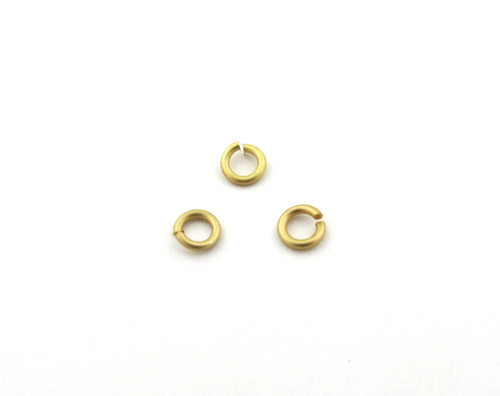 4mm 18ga Open Jump Ring, Matte Gold Plated (pkg of 100)