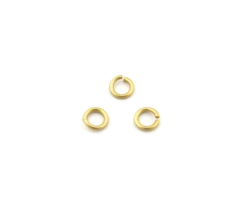 6mm 18ga Open Jump Ring, Matte Gold Plated (pkg of 100)