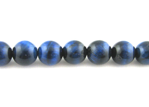 Blue Tiger Eye Round Gemstone (Approx. 15" str)