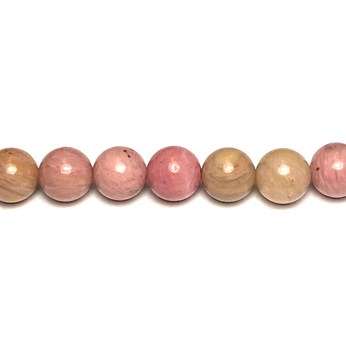 Rhodonite w/out Black Round Gemstone (Approx. 15" str)