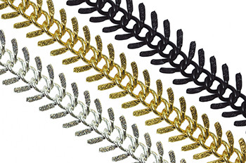 CH301 - 13mm Textured Fishbone Chain, Solid Brass Electroplated (Per Foot)