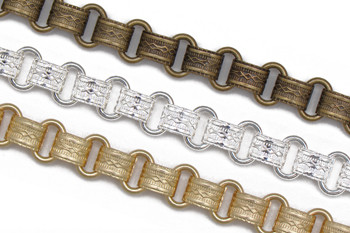 CH840 - 8.5mm Textured Vintage Reproduction Chain, Solid Brass Electroplated (Per Foot)