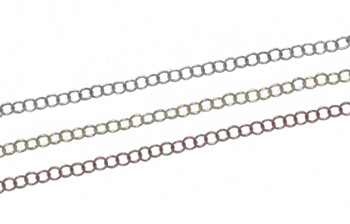 CH844 - 4.2mm x 4mm Fine Round Cable Chain, Solid Brass Electroplated (Per Foot)