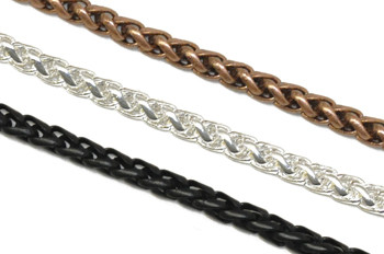 CH857 - 3mm Wheat Chain, Solid Brass Electroplated (Per Foot)