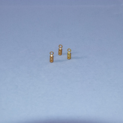 1mm Fold Over Crimp, Matte Gold Plated (pkg of 10)