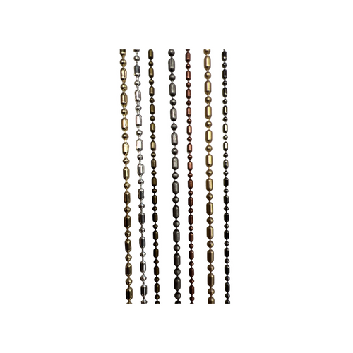 CH902 - Dot-Dash Ball Chain, Solid Brass Electroplated (Per Foot)