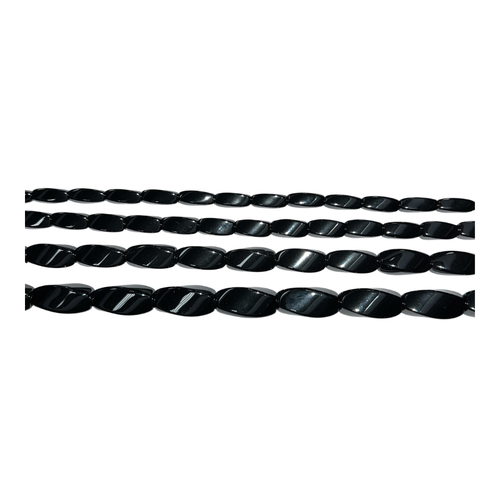 Twist Oval Melon Hematite (Approx. 15" str)