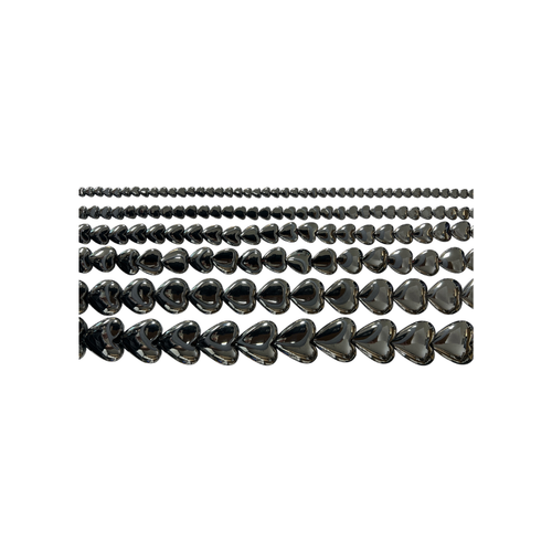 Heart Hematite, Top/Bottom Drilled (Approx. 15" str)