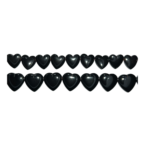 Heart Hematite, Side/Side Drilled (Approx. 15" str)