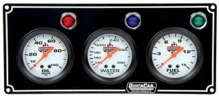 QuickCar 3 Gauge Panel OP/WT/FP Black