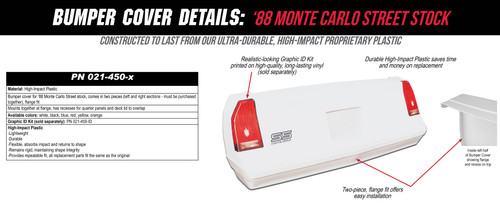 88' MONTE CARLO BUMPER COVER 88' MONTE CARLO BUMPER COVER
