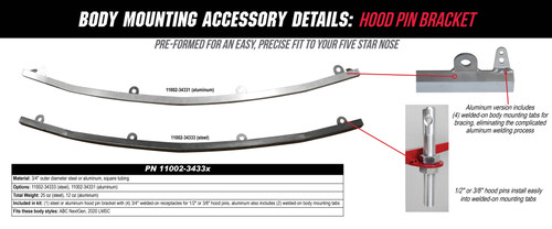 HOOD PIN BRACKET - ALUMINUM HOOD PIN BRACKET - ALUMINUM