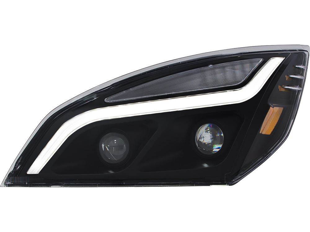 NHFK Halogen Headlight Assemblies For Freightliner Cascadia 2018-2024 – Black Housing, Clear Lens