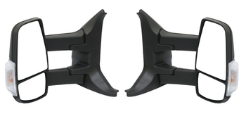 KARPAL Pair Of Power Heated Side View Mirrors For Ford Transit 150/250/350 (2014-2022) – Matte Black, Manual Fold