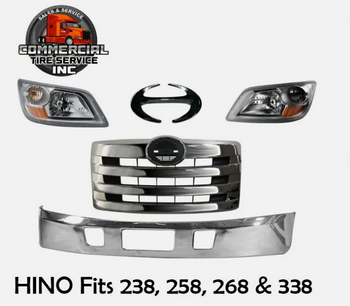 HINO KIT - Chrome Grille & Bumper - Headlights for 2011-2020 Hino 238 268 338