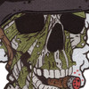 WWII Zombie with flesh falling off the bone while chomping on a cuban! Fully embroidered patch.