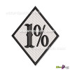 EMBROIDERED PATCH 1 PERCENT DIAMOND BIKER BADGE IN IFC RAILROAD FONT SEW OR IRON ON COLOR TYPE 2