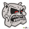 mean dog bulldog patch biker embroidered angry snarling growling