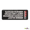 FUNNY TICK TO DO CHECK LIST JUSTIN BIEBER HUSSEIN EMBROIDERED PATCH FUNNY JOKE BADGE