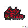 RED ROSE LADY RIDER BADGE BIKER EMBROIDERED SEW OR IRON ON PATCH GIRL MOTORCYCLE JACKET APPLIQUE